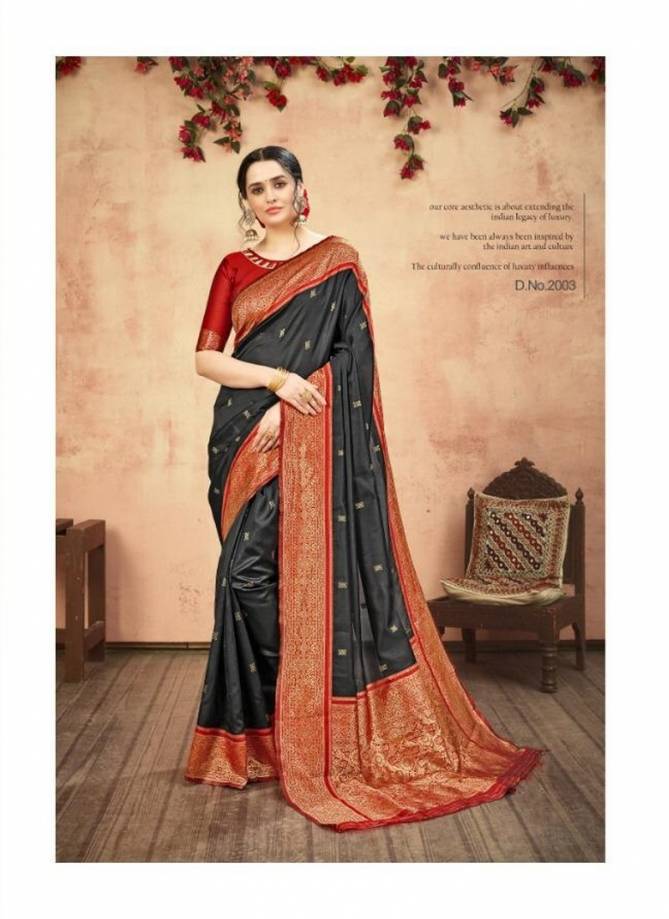 Lakshya Vidya Latest Designer Fancy Wedding Wear Heavy Printed Banarasi Silk Sarees Collection